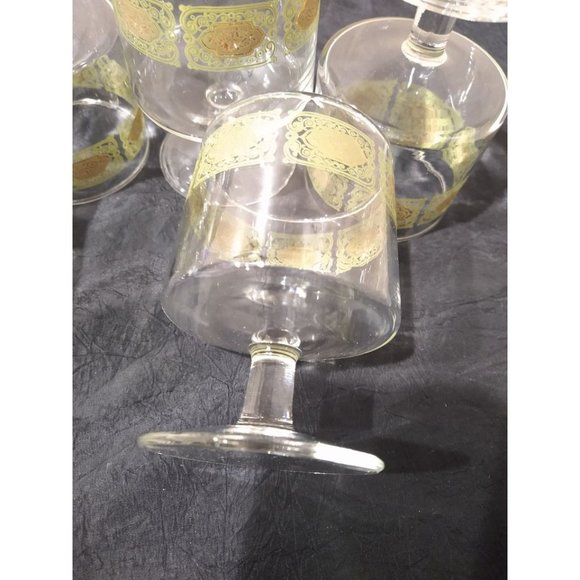 Dining 6 Vintage Green Gold Drinking Glasses Poshmark